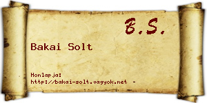Bakai Solt névjegykártya